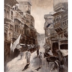 Sajjad Ahmed, 20 x 24 inch, Oil On Canvas, Cityscape Painting, AC-SJJ-009 Sajjad Ahmed, 20 x 24 inch, Oil On Canvas, Cityscape Painting, AC-SJJ-009